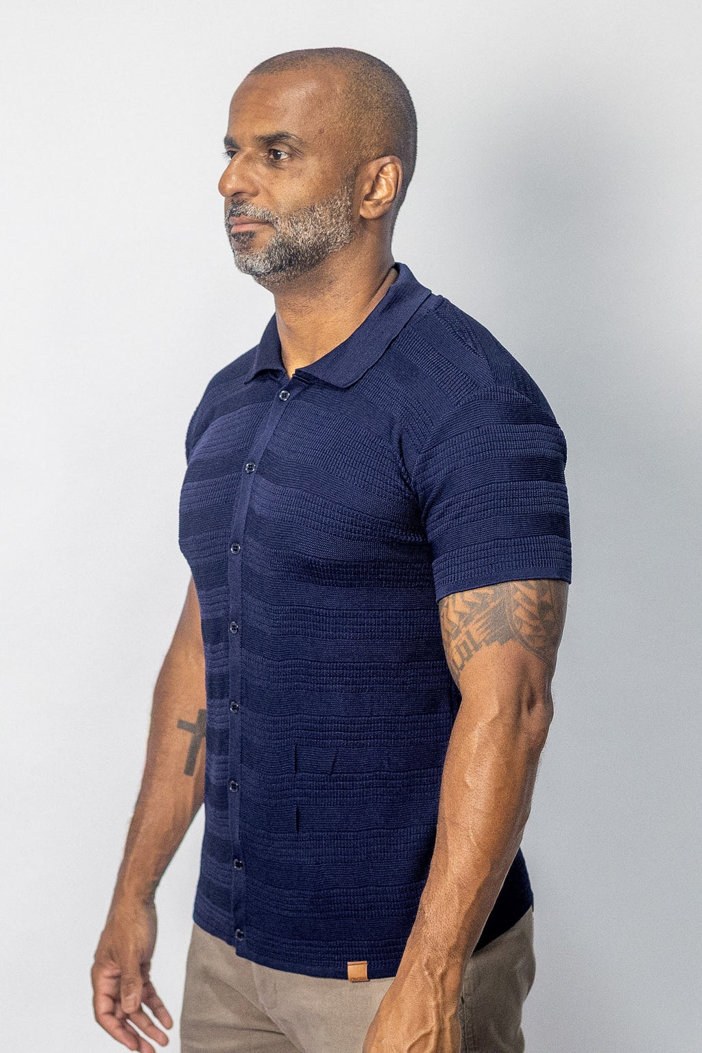 Camisa Polo Tricô Manga Curta Azul - foto 3 de 5
