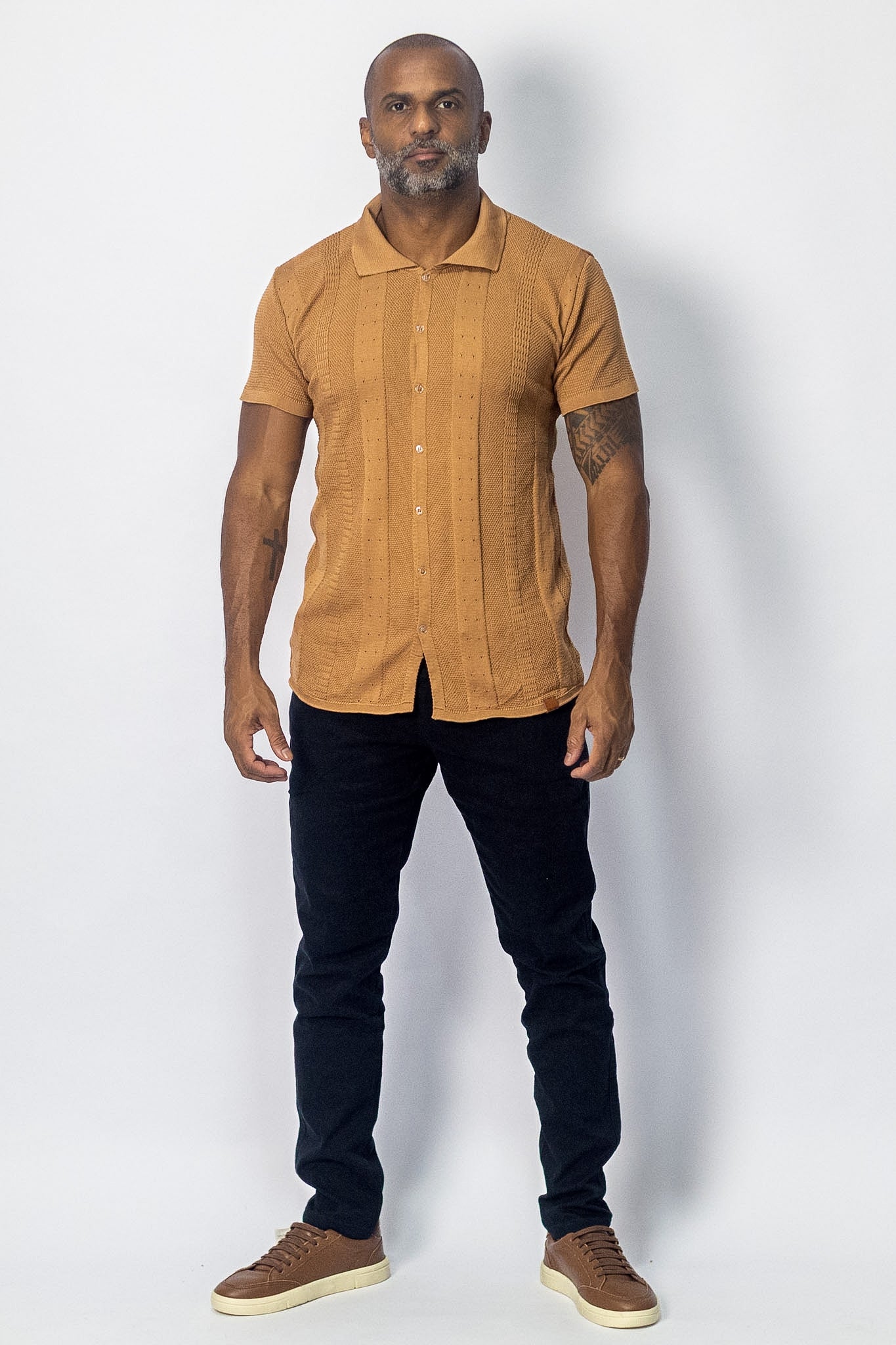Camisa Polo Tricô Manga Curta Oborn