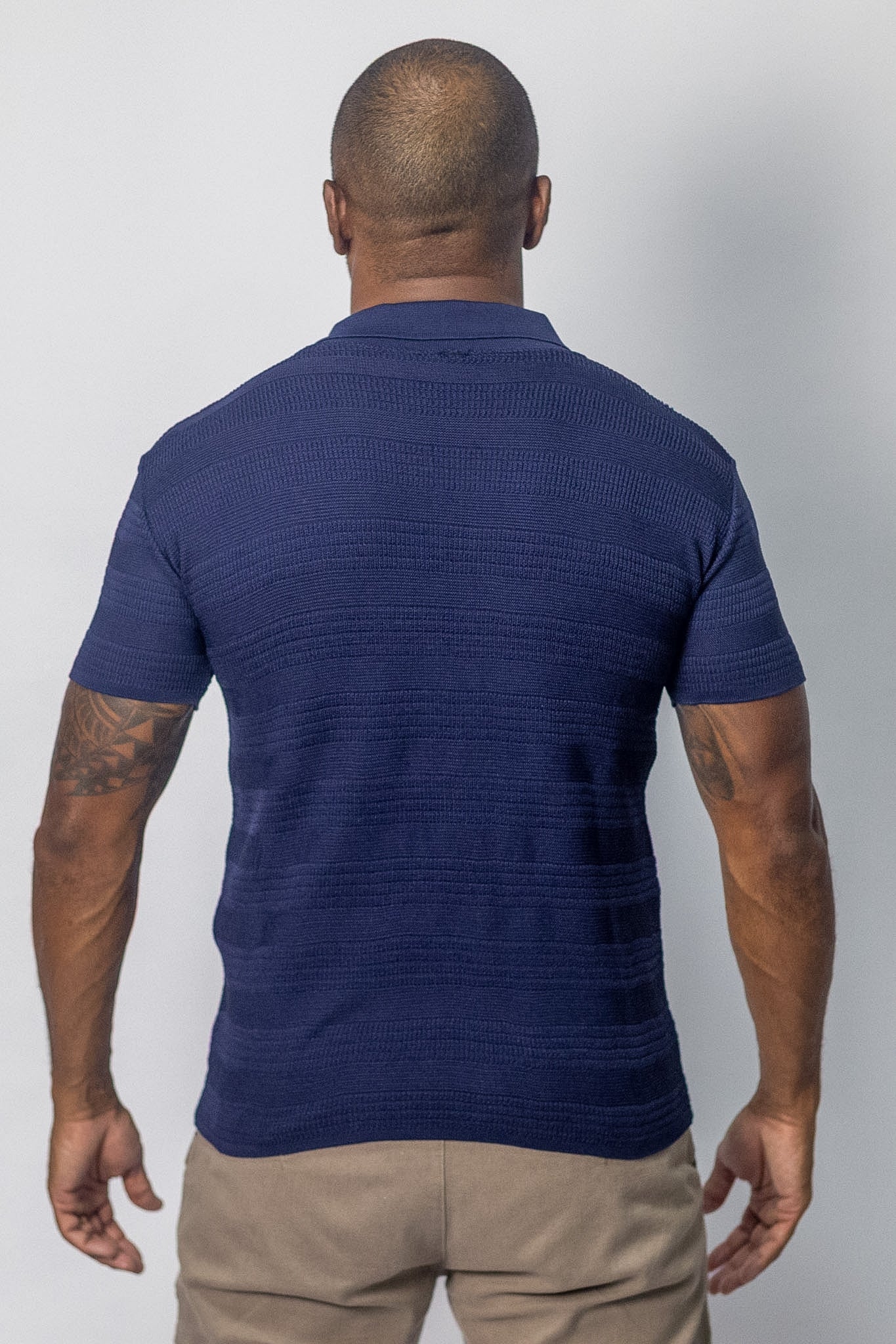 Camisa Polo Tricô Manga Curta Azul - foto 5 de 5
