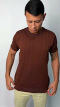 Camisa Tricô Gola Careca Marrom - foto 1 de 6