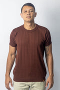 Camisa Tricô Gola Careca Marrom - foto 3 de 6